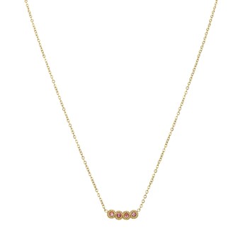 Comete roze zirkonia ketting