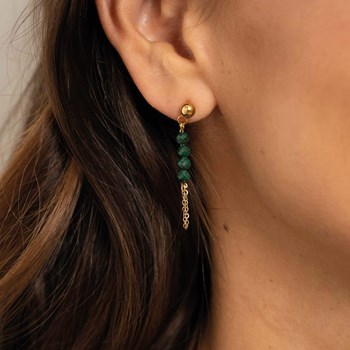 Boucles Isa Pierres Malachite