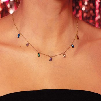 Mila multicolored rhinestone necklace