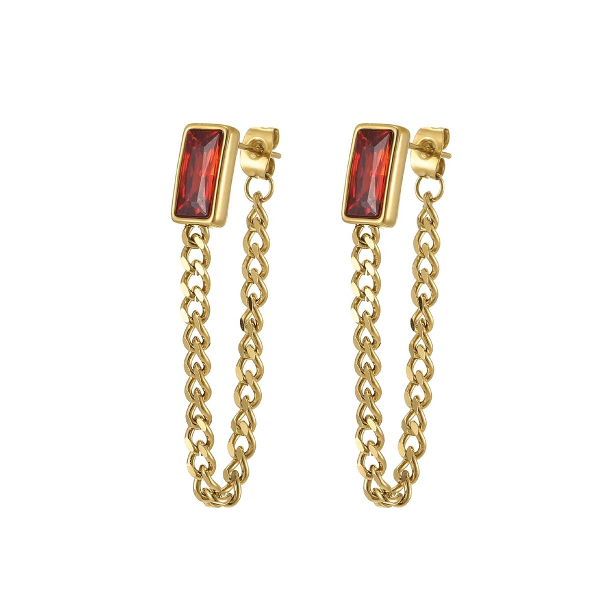 Boucles Mila Strass rouge