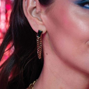 Boucles Mila Strass vert