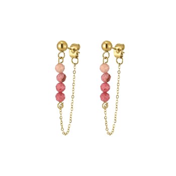 Boucles Isa Pierres Rhodonite