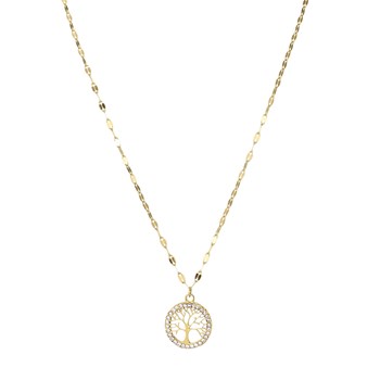 Tree of life necklace gold-plated steel