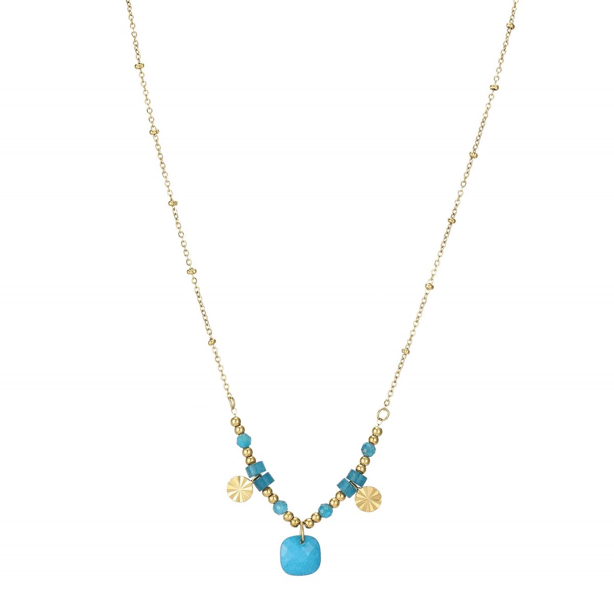 Collier Cancun Pierres Apatite bleue