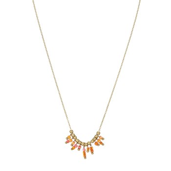 Boheemse amber kristallen ketting