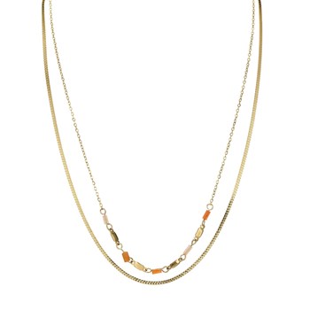 Manon multi-row steel gold crystal