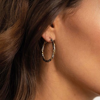 Créoles Andréa acier argenté et doré or