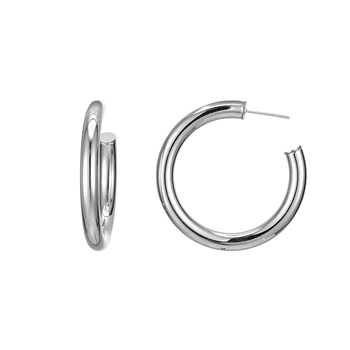 Round steel hoop earrings