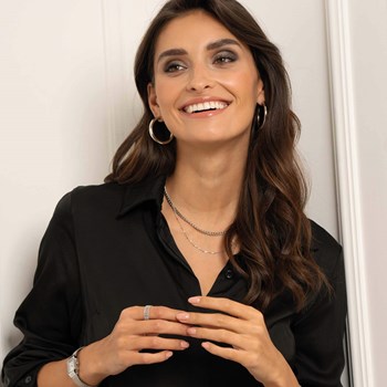 Round steel hoop earrings