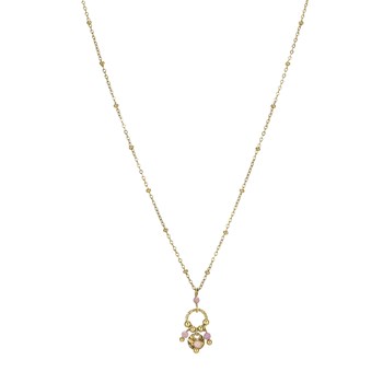 Olia verguld staal en stenen ketting