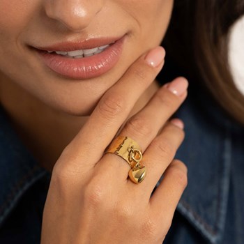 Luza Charms gold-plated steel ring