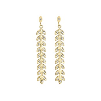 Gold-plated steel Rameau earrings