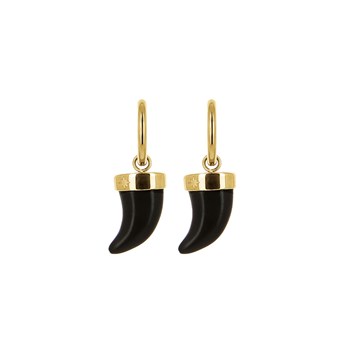 Gold-plated steel horn earrings