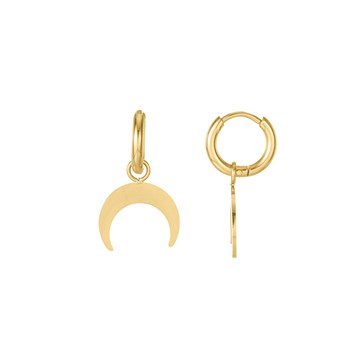 Gold-plated steel moon earrings