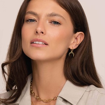 Gold-plated steel moon earrings