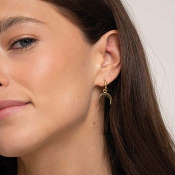 Gold-plated steel moon earrings