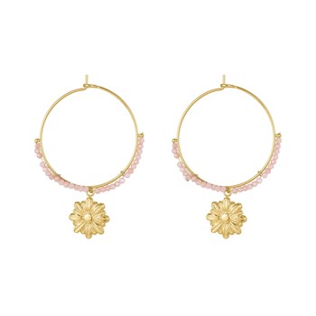 Boucles Flower acier doré or
