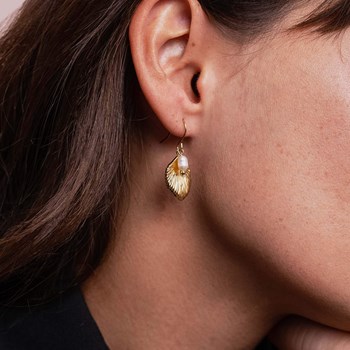 Poème gold-plated steel earrings