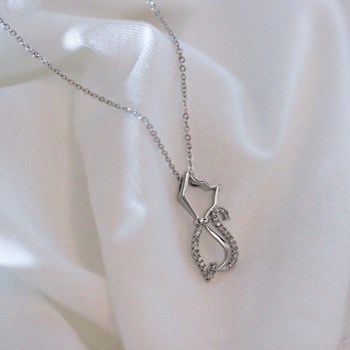 Love Cat strass ketting