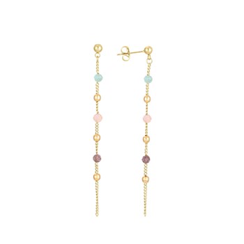 Boucles Pierres mulitcolores acier doré or