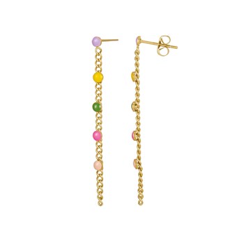 Boucles Ronds multicolores doré or