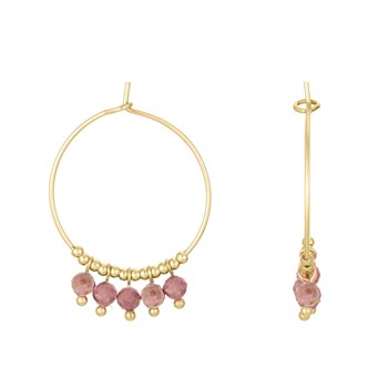 Boucles Ika Rhodonite doré or