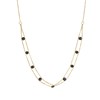 Collier Double chaine pierres Obsidienne - vue V1