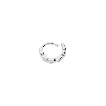 Boucles d'oreilles créoles femme grosses mailles 10mm - Acier gris