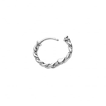 Boucles d'oreilles créoles femme grosses mailles 15mm - Acier gris