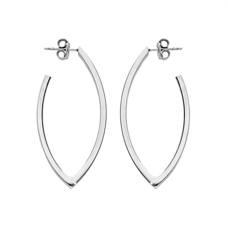 Boucles d'oreilles femme Créoles Argent - Forme ovale