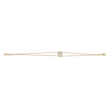 Bracelet femme arbre de vie et oxyde blanc - Plaqué or