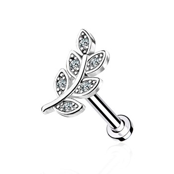 Surgical steel ear piercing with 6mm foil