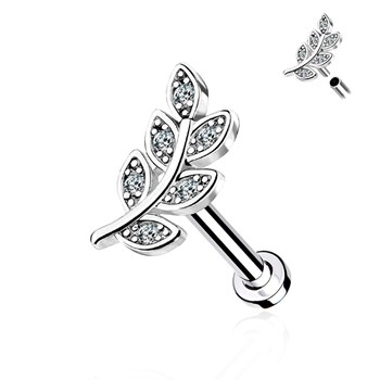 Surgical steel ear piercing with 6mm foil