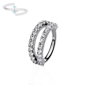 Double effect piercing ring for helix
