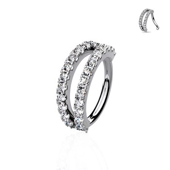 Double effect piercing ring for helix