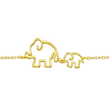 Bracelet éléphants plaqué Or en argent 925