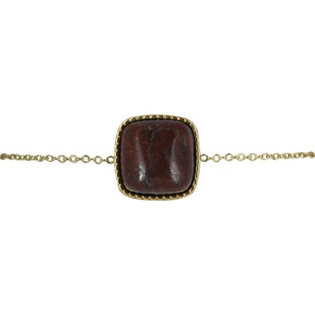 Maki roestvrij stalen armband Bruin Jaspis