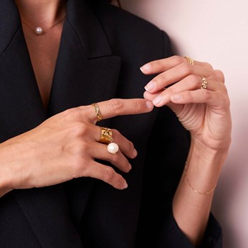 Bague multi infini acier doré or
