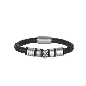 Bracelet Moto cuir et acier