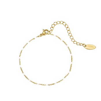 Wit staal en gouden waterdruppelarmband
