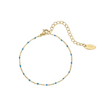 Blauw staal en gouden waterdruppelarmband