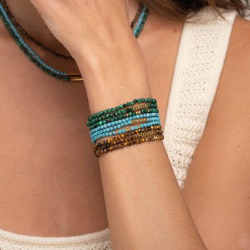 3-rijige armband Amour Howlite blauw