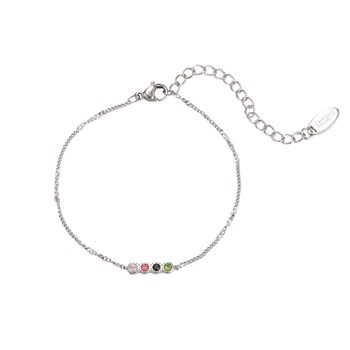 Roestvrijstalen veelkleurige zirkonia armband