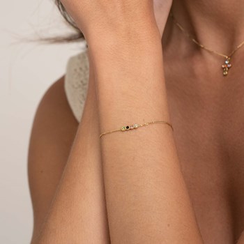 Veelkleurige zirkoon armband in verguld staal