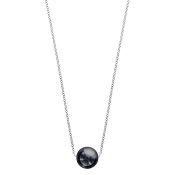 Collier argent et perle grise