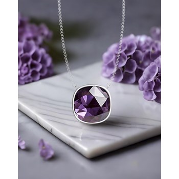Collier Prestige en Améthyste Violet - Argent 925 Rhodié, 9 Carats | Aden Boutique