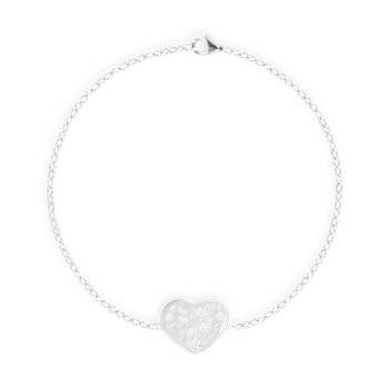 Silver-plated steel heart bracelet