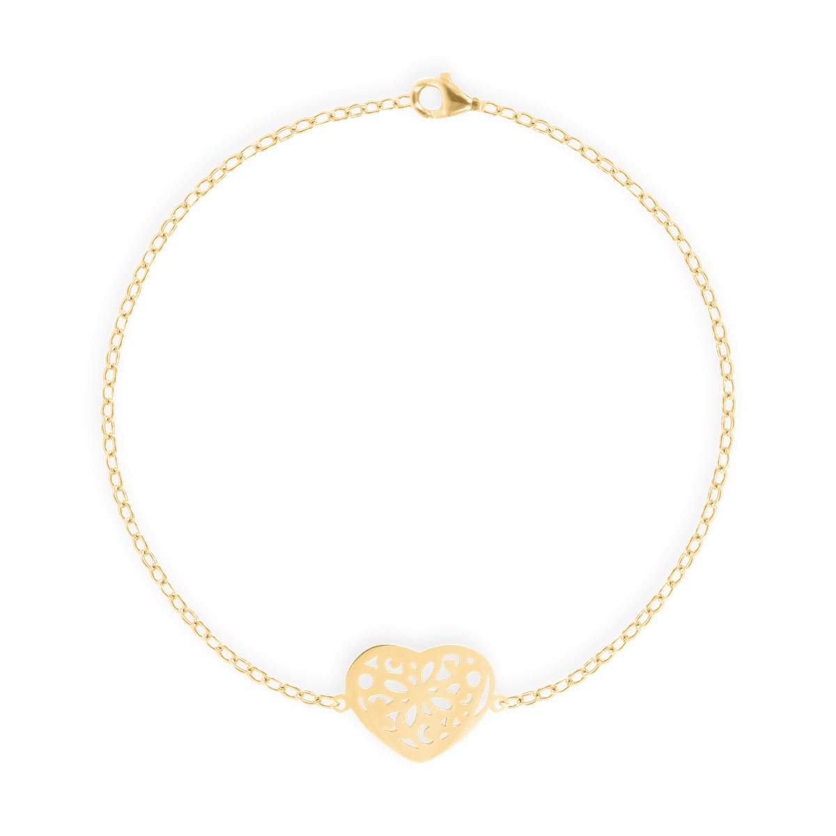 Bracelet coeur en acier plaqué jaune