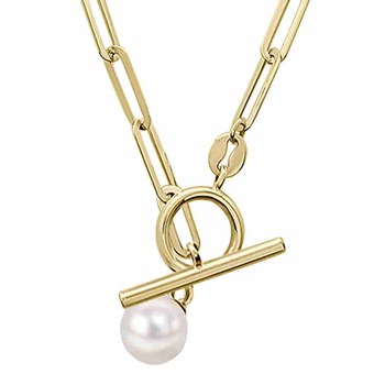 Pearl necklace in gold 375