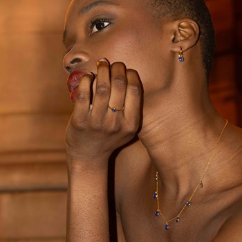 Bague Gemia en pierre Lapis-lazuli plaqué or